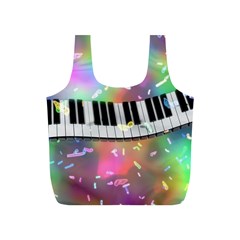 Piano Keys Music Colorful 3d Full Print Recycle Bags (s)  by Nexatart