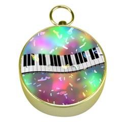 Piano Keys Music Colorful 3d Gold Compasses by Nexatart