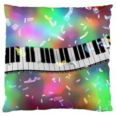 Piano Keys Music Colorful 3d Standard Flano Cushion Case (one Side) by Nexatart