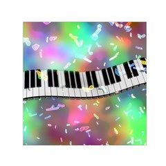 Piano Keys Music Colorful 3d Small Satin Scarf (square) by Nexatart