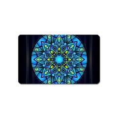 Mandala Blue Abstract Circle Magnet (name Card) by Nexatart