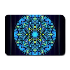 Mandala Blue Abstract Circle Plate Mats by Nexatart