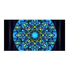 Mandala Blue Abstract Circle Satin Wrap by Nexatart