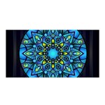 Mandala Blue Abstract Circle Satin Wrap Front