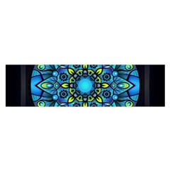 Mandala Blue Abstract Circle Satin Scarf (oblong) by Nexatart