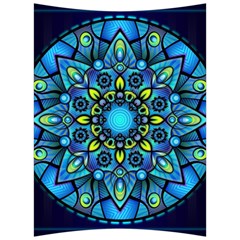 Mandala Blue Abstract Circle Back Support Cushion by Nexatart