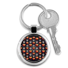 Love Heart Background Key Chains (round)  by Nexatart