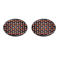 Love Heart Background Cufflinks (oval) by Nexatart