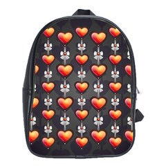 Love Heart Background School Bag (large) by Nexatart