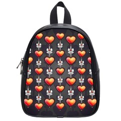 Love Heart Background School Bag (small) by Nexatart