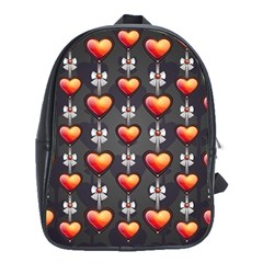 Love Heart Background School Bag (xl) by Nexatart