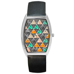 Abstract Geometric Triangle Shape Barrel Style Metal Watch by Nexatart