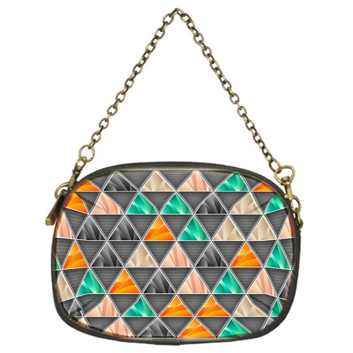 Abstract Geometric Triangle Shape Chain Purses (One Side) 