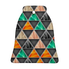 Abstract Geometric Triangle Shape Bell Ornament (two Sides) by Nexatart