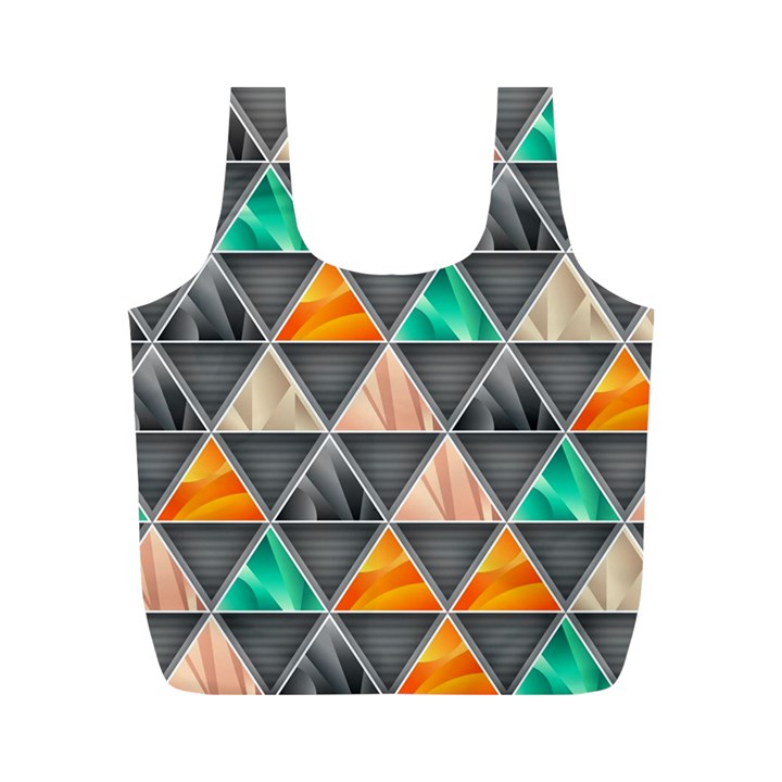 Abstract Geometric Triangle Shape Full Print Recycle Bags (M) 