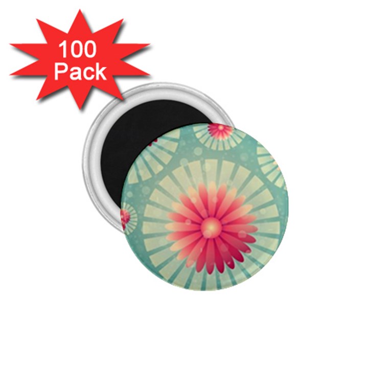 Background Floral Flower Texture 1.75  Magnets (100 pack) 