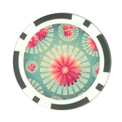 Background Floral Flower Texture Poker Chip Card Guard by Nexatart