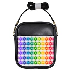 Background Colorful Geometric Girls Sling Bags by Nexatart