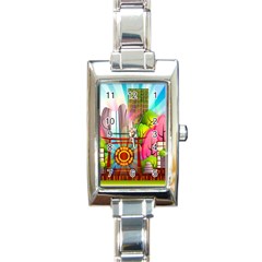 Zen Garden Japanese Nature Garden Rectangle Italian Charm Watch by Nexatart