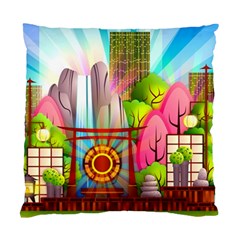 Zen Garden Japanese Nature Garden Standard Cushion Case (two Sides) by Nexatart