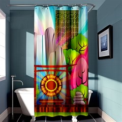 Zen Garden Japanese Nature Garden Shower Curtain 36  X 72  (stall)  by Nexatart