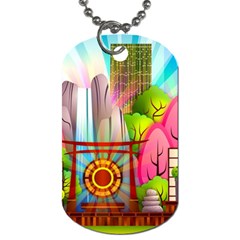 Zen Garden Japanese Nature Garden Dog Tag (two Sides) by Nexatart