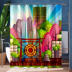 Zen Garden Japanese Nature Garden Shower Curtain 60  X 72  (medium)  by Nexatart