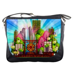 Zen Garden Japanese Nature Garden Messenger Bags by Nexatart