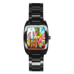 Zen Garden Japanese Nature Garden Stainless Steel Barrel Watch by Nexatart