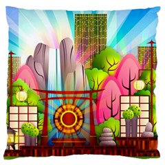 Zen Garden Japanese Nature Garden Standard Flano Cushion Case (one Side) by Nexatart