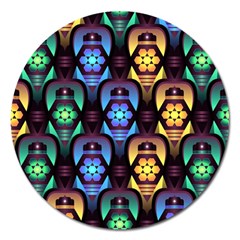 Pattern Background Bright Blue Magnet 5  (round) by Nexatart