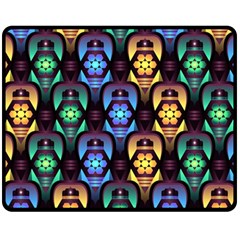 Pattern Background Bright Blue Double Sided Fleece Blanket (medium)  by Nexatart