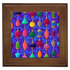 Colorful Background Stones Jewels Framed Tiles by Nexatart