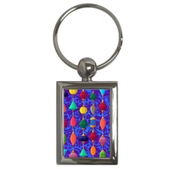 Colorful Background Stones Jewels Key Chains (rectangle) 