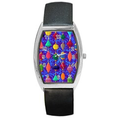 Colorful Background Stones Jewels Barrel Style Metal Watch by Nexatart