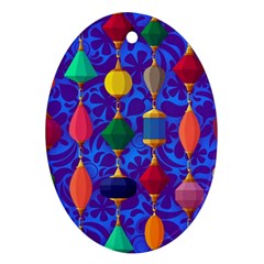 Colorful Background Stones Jewels Oval Ornament (two Sides) by Nexatart