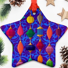 Colorful Background Stones Jewels Star Ornament (two Sides) by Nexatart