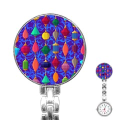 Colorful Background Stones Jewels Stainless Steel Nurses Watch by Nexatart