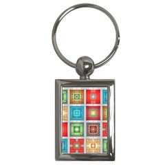 Tiles Pattern Background Colorful Key Chains (rectangle) 