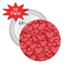 Background Hearts Love 2 25  Buttons (10 Pack)  by Nexatart