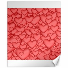 Background Hearts Love Canvas 11  X 14   by Nexatart