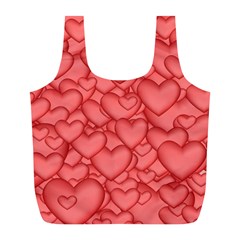 Background Hearts Love Full Print Recycle Bags (l)  by Nexatart