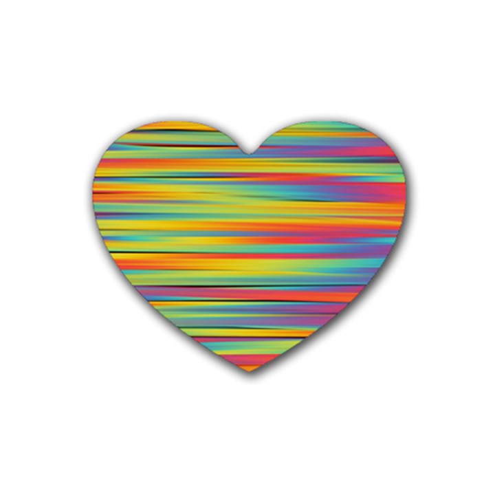 Colorful Background Rubber Coaster (Heart) 