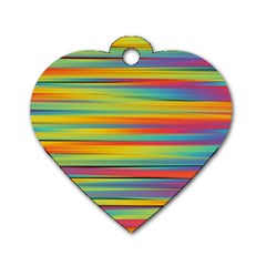 Colorful Background Dog Tag Heart (one Side)