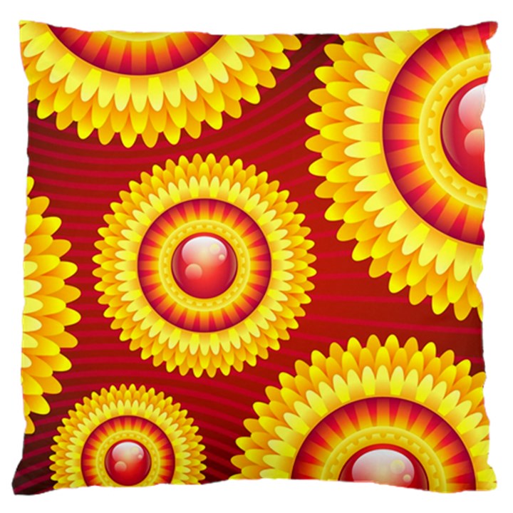 Floral Abstract Background Texture Large Flano Cushion Case (Two Sides)