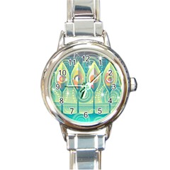 Background Landscape Surreal Round Italian Charm Watch by Nexatart