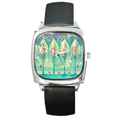 Background Landscape Surreal Square Metal Watch by Nexatart