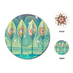 Background Landscape Surreal Playing Cards (round)  by Nexatart