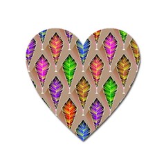 Abstract Background Colorful Leaves Heart Magnet by Nexatart