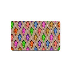 Abstract Background Colorful Leaves Magnet (name Card) by Nexatart